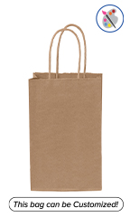 Small Natural Kraft Paper Shopping Bags - Case of 250