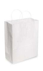 X-Large (Traveler) White Kraft Paper Shopping Bags - Case of 250