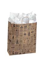 Jumbo Newsprint Paper Shopping Bags - Case of 100