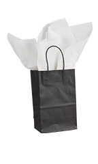 Small Black Paper Shopping Bags - Case of 100