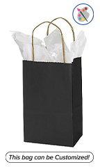 Small Black Paper Shopping Bags - Case of 100