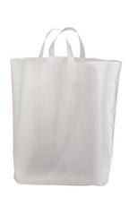 Recycled Clear Frosted Plastic Shopping Bags - Case of 250