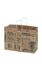 Large Newsprint Paper Shopping Bags - Case of 25