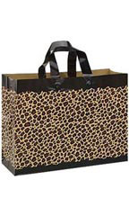 Large Leopard Frosted Shopping Bags - Case of 25