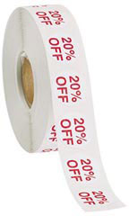 Self-Adhesive 20% Off Discount Labels