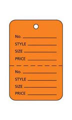Small Unstrung Orange Perforated Coupon Price Tags