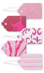 Boutique Strung Pink Designer Paper Price Tag Assortment
