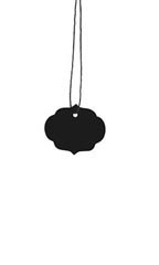 Small Strung Ornate Oval Black Tags