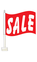 Window Clip On Flag - "Sale" - Red