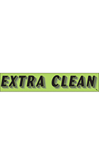 Rectangular Slogan Windshield Sticker - Green - "Extra Clean"