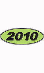 Oval Windshield Year Stickers - Black/Neon Green - "2010"