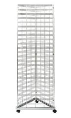 Chrome Triangle Slat Grid Tower with Base & Casters